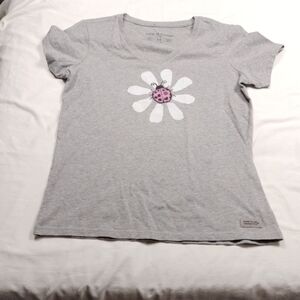 Life Is Good Womens Ladybug Design V Neck T Shirt Size Medium